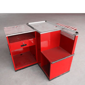 Revêtement en poudre de métal de couleur personnalisée comptoir de caisse de supermarché comptoir de caissier pour supermarché - Product Image 5