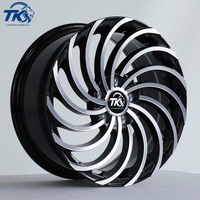Rines de Aleación Forjados de 18 y 19 Pulgadas, 5x114.3, Negros con Acabado Mecanizado Tipo Turbina, para Autos de Pasajeros Honda y Toyota
