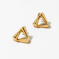 Boucles d'oreilles clous triangulaires Gaovo Creative Cone Splicing au design unique, bijoux de mode haut de gamme électroplaqués résistants au ternissement