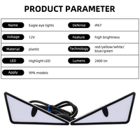 Lumière universelle triangulaire demi-cercle œil de démon 12V, système d'éclairage LED haute luminosité pour voiture, moto, pièces automobiles