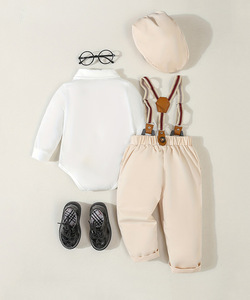 Niños bebé Caballero mameluco pantalones sombrero traje fiesta de cumpleaños niño recién nacido conjuntos de ropa niño traje Formal - Product Image 2