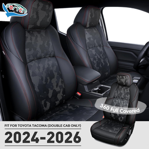 Housses de siège en cuir complètes pour Tacoma 4ème génération 2024 2025 2026 Double cabine SR5 TRD Off-Road Sport Limited Trailhunter PreRunner - Product Image 1