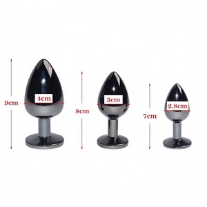 3 teile/satz Helle Schwarz Herz Liebe Metall <span class=keywords><strong>Anal</strong></span> Plug Kristall Edelstahl Sex Spielzeug Butt Plug Sex Produkte - Product Image 6