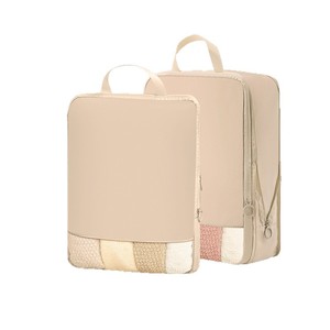 Clothing Organizer Storage <b>Bags</b> Rectangle Pink Beige M L Size For Travel Leisure Packing <b>Compression</b> Clothes <b>Bag</b> - Product Image 5