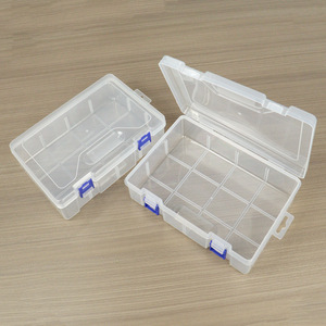 Transparent Rectangular Plastic Storage <b>Box</b> With Dividers For Electronics Components And Tools Organizing Desktop Accessory Case - Product Image 1