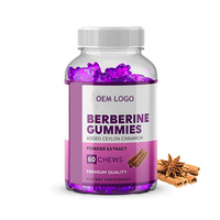 Bonbons gélifiés à la berbérine HCL avec cannelle de Ceylan sans sucre, 100% naturels, végétaliens, complément alimentaire pour la santé, OEM/ODM
