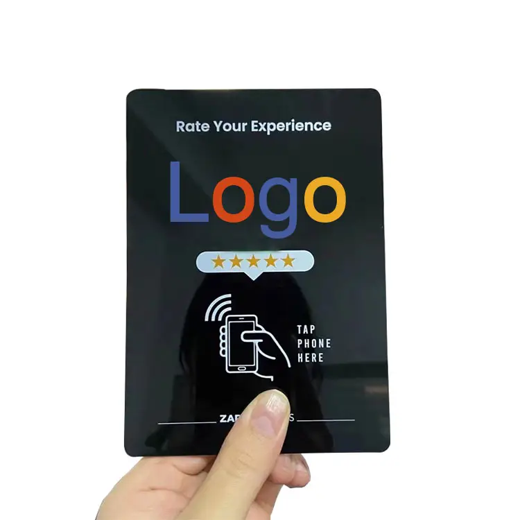 사용자 정의 방수 플라스틱 스마트 칩 구글 검토 블랙 빈 NFC 인스 타 그램 카드 인쇄