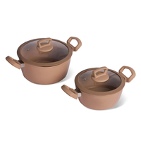 Ensemble de casseroles en aluminium avec revêtement céramique antiadhésif et couvercle en verre, kit de poêles à frire, fond à induction, ensemble de casseroles de cuisson, vente en gros