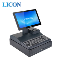 Terminal de point de vente LICON 15,6 pouces, processeur Intel I5, système d'exploitation Windows, Bluetooth 5.2, technologie NFC, résolution 1366x768, garantie 1 an, tiroir-caisse