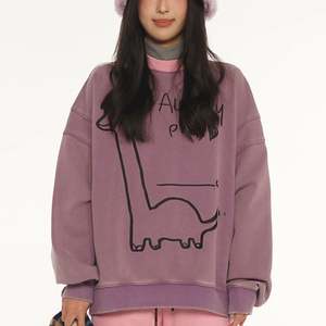 Personalizado Vintage Oversized Crewneck Sudadera Mujer Heavyweight Drop Shoulder Sudadera - Product Image 4