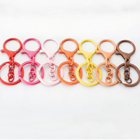 PD607 métal alliage de zinc en forme de coeur plat anneau fendu porte-clés homard griffe fermoirs pivotant déclencheur Clip suspendu pour boucle poupée jouet
