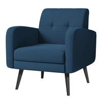 Fauteuil tapissé de siège de double plate-forme de jambes en métal de salon de loisirs pour le salon