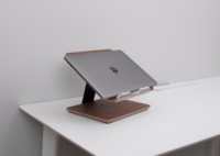Support de tablette pliable style bois, trépied réglable à double axe, installation sur table, support pour ordinateur portable