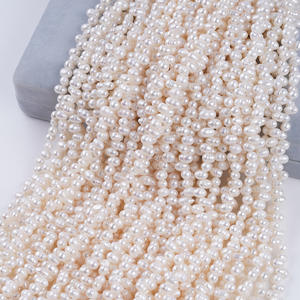 ไข่มุกน้ำจืดธรรมชาติทรงข้าวสาร ขนาด 4-4.5 มม. สีขาว สำหรับงานฝีมือ DIY เครื่องประดับฝังเพชร จูจี้ - Product Image 2