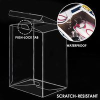 Boîte de présentation carrée pliable en plastique transparent pour figurines en vinyle, extra épaisse, résistante aux rayures, avec languette de verrouillage