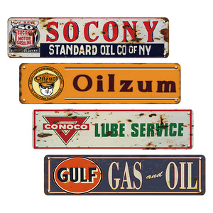 Letrero Metálico Retro de Gasolina y Petróleo, Socony Oilzum <span class=keywords><strong>Conoco</strong></span> Gulf, Decoración de Pared para Garaje, Cueva del Hombre, Taller de Autos - Product Image 4
