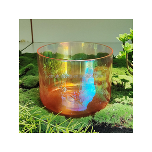 Cuenco para cantar de cristal de cuarzo transparente colorido con luz cósmica Q're 432Hz/440Hz 5,25-8,75 "Meditación Zen espiritual - Product Image 2