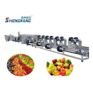 Fruit Vegetable Cleaner Dryer Apple Sorting Cleaning Orange Washing Drying And Grading Machine