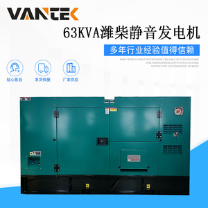 เครื่องกำเนิดไฟฟ้าดีเซล Jiangsu Wantai 63kVA แบบเงียบ 50kW ระบายความร้อนด้วยอากาศ พร้อมหลังคาเก็บเสียง ระบบตัดการทำงานเมื่อน้ำมันน้อย - Product Image 2