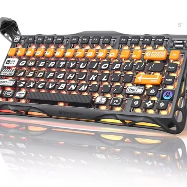 Gravastar K1 Pro Wireless Mechanical Gaming Keyboard, 75% Layout Rgb Custom Keyboard, Aluminum Alloy Matte Black Frame