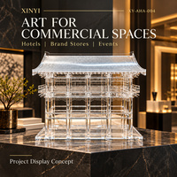 Modèle de sculpture architecturale chinoise traditionnelle en acrylique avec logo personnalisé pour la décoration intérieure