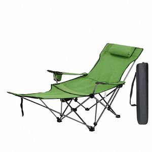 Chaise pliante inclinable de camping, plage et pique-nique en tissu Oxford avec cadre métallique portable et accoudoirs - Product Image 2