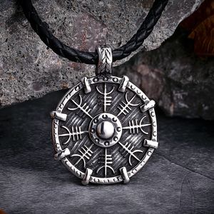 Yunnique – collier avec pendentif Rune en argent de style nordique, en acier inoxydable, longueur 60cm, design géométrique rond, bijoux à la mode - Product Image 3