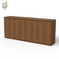 IULTRA Armoires de bureau modernes en MDF gris avec portes Meubles de rangement en bois verrouillables et mobiles pour fournitures scolaires Documents