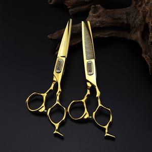 Forbici da Sfoltimento Walther Stile Tedesco Nero e Oro da 6.0 Pollici per Parrucchieri e Barbieri - Product Image 5