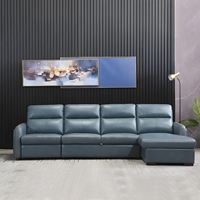 Canapé-lit modulaire électrique inclinable en forme de L avec rembourrage en éponge, design moderne pour salon de villa avec rangement