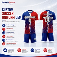 Uniforme de Fútbol Personalizado con Nombre del Equipo, Ropa de Fútbol de Poliéster con Sublimación Completa