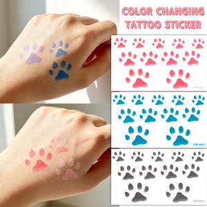 Adesivi per Tatuaggi Temporanei a Consegna Rapida, Sensibili alla Temperatura e Cambia Colore, Motivo Zampa di Gatto, Impermeabili - Product Image 5