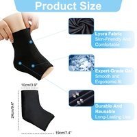 Attelle de Cheville Flexible à Glace pour Blessures et Soulagement de la Douleur au Pied, Style Chaussette Facile à Enfiler, Adaptée aux Femmes et aux Hommes, Attelle Froide Noire pour Talon et Cheville