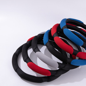Usine chinoise peut <span class=keywords><strong>Logo</strong></span> personnalisé 34-38cm Sandwich maille O <span class=keywords><strong>forme</strong></span> volant <span class=keywords><strong>de</strong></span> <span class=keywords><strong>voiture</strong></span> étui universel <span class=keywords><strong>voiture</strong></span> volant couverture klaxon - Product Image 1