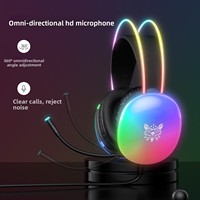 Casque de jeu filaire ONIKUMA X25, 3,5 mm, circum-auriculaire, haut-parleur de 50 mm, RGB, micro rotatif à réduction de bruit pour PC, PS5, Xbox, Switch