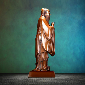 Figura de Confucio de bronce Copper World, estatua artesanal de pie, decoración de oficina, regalo - Product Image 3