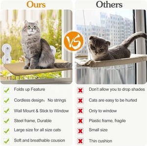 Hamaca para gatos con ventana para interior, cama extraíble y transpirable, se pliega fácilmente - Product Image 5