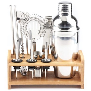 Ensemble de 13 outils de bar personnalisés, <span class=keywords><strong>shaker</strong></span> à martini de 550 ml, <span class=keywords><strong>shaker</strong></span> à cocktails en acier inoxydable, kit de <span class=keywords><strong>barman</strong></span> avec support en bambou - Product Image 1