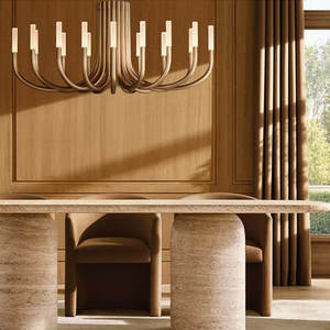 Lustres en laiton massif de 50 pouces au design italien, éclairage moderne pour la maison, simple, LED, 10 lumières, laiton doré, lustre de luxe - Product Image 5