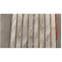 Panneau mural et de plafond en PVC laminé, panneau mural cannelé pour l'Inde, 300*8mm, ligne dorée