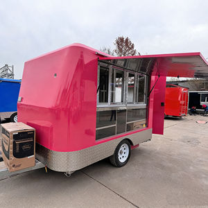 Chariot mobile de restauration rapide et de crème glacée pour l'exportation vers l'Europe et l'Amérique, grande fenêtre de vente, acier inoxydable, chariot à 2 roues remorqué - Product Image 1