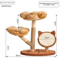 Arbre à chat de luxe Sunflower, 4 niveaux, en bois et sisal, plateforme d'activités intérieure durable et écologique pour chats