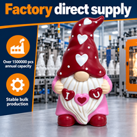 Personnage Tomte en forme de cœur alimenté par prise, en robe rose, pour vitrine de centre commercial, merchandising de fêtes, programmes de fourniture en gros pour producteurs