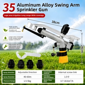 <span class=keywords><strong>Pistolet</strong></span> <span class=keywords><strong>d</strong></span>'<span class=keywords><strong>arrosage</strong></span> oscillant en métal largement compatible, installation facile, raccord à filetage interne, tête <span class=keywords><strong>d</strong></span>'<span class=keywords><strong>arrosage</strong></span> agricole pour grandes surfaces - Product Image 2