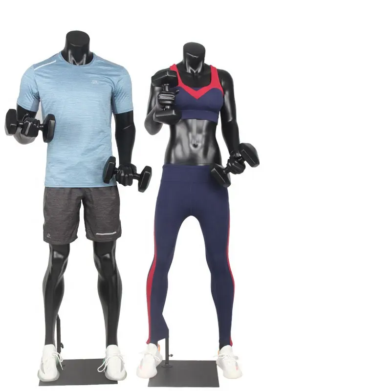 High Quality Sport Display Clothes Mannequin Black Model Full Body Male Or Female Mannequin for Clothing