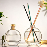 Bouteille diffuseur en verre cylindrique transparent 50ml/100ml, flacon vide pour parfum, décoration d'intérieur, aromathérapie, huiles essentielles