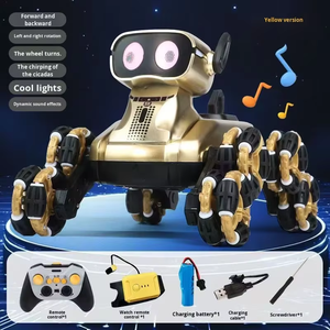 Nouveau design, jouet <span class=keywords><strong>robot</strong></span> chien technologique rechargeable gris, lumineux, de haute qualité, coffret cadeau d'anniversaire - Product Image 4