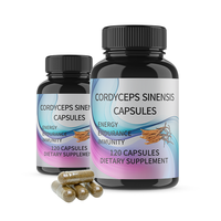 Capsules d'extrait de plantes de champignon Cordyceps Sinensis de marque privée de prix d'usine pour adulte améliorent l'immunité 60/90/120