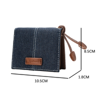 Dompet Lipat Dua PU Linen Kustom, Tas Uang Pendek Kasual Portabel, Menerima Logo Merek Kustom OEM ODM