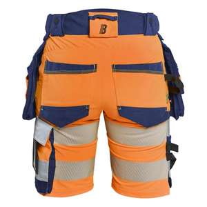 BLAKLADER - 702016485389C42 Women’s <b>Hi</b>-<b>Vis</b> shorts 4-way stretch <b>Orange</b>/Navy blue - EAN 7330509928271 <b>HI</b>-<b>VIS</b> WORKWEAR - Product Image 2
